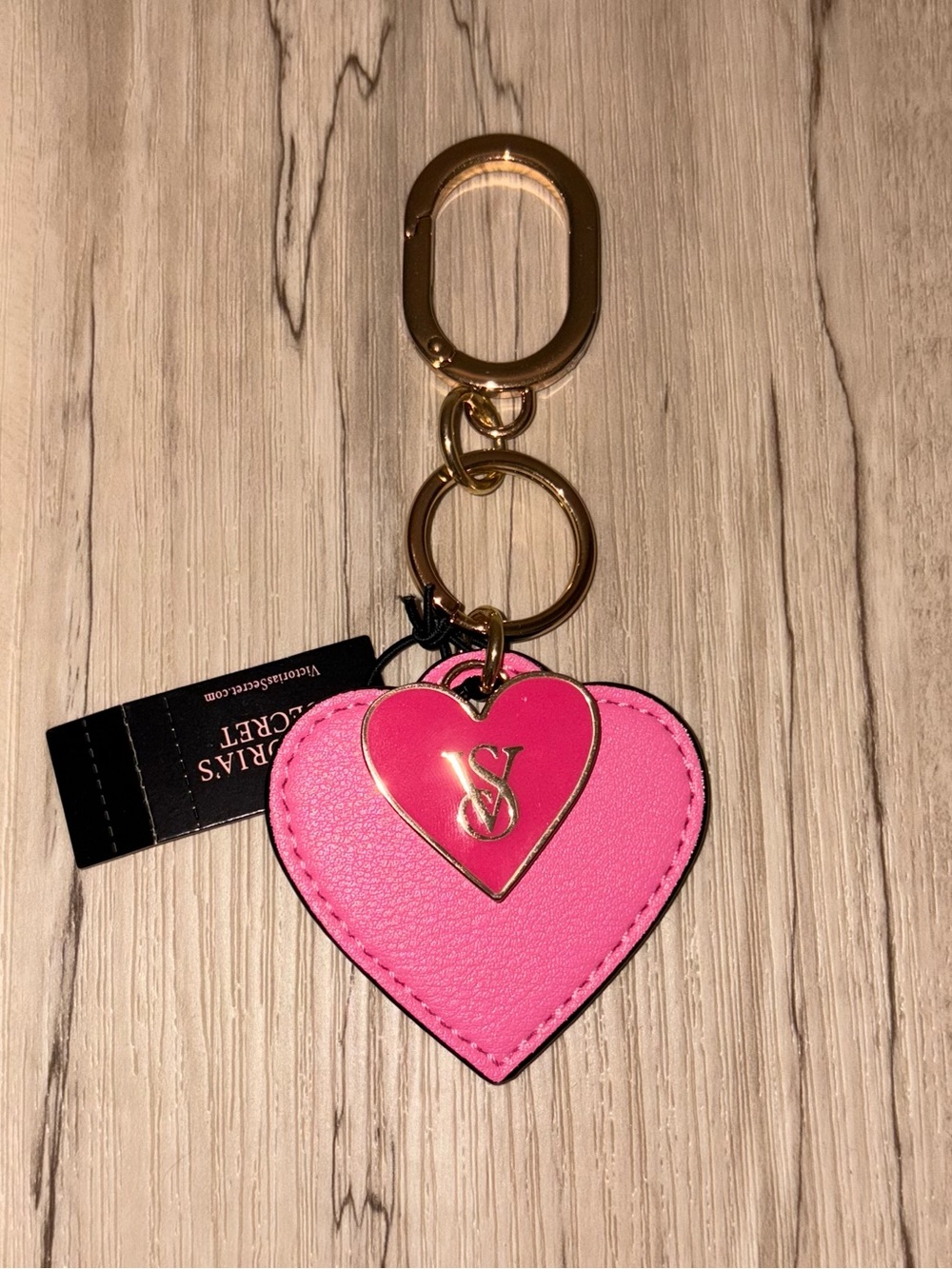 💖 Victoria Secret Pink Double Heart Bag Charm 💖